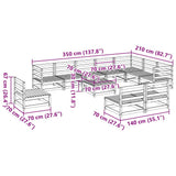 vidaXL 11-Piece Solid Pinewood Lounge Set