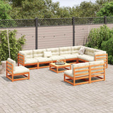 vidaXL 11-Piece Solid Pinewood Lounge Set