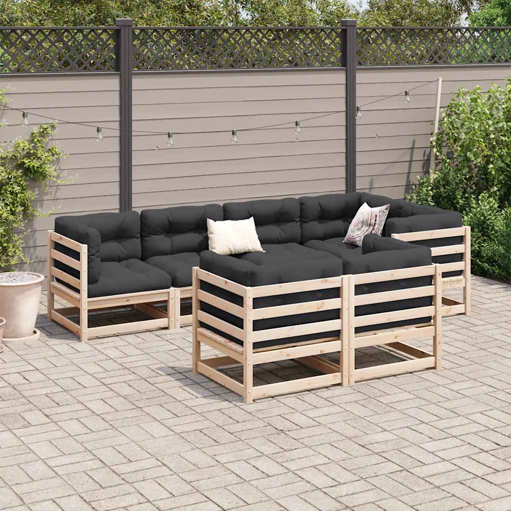 vidaXL 7-Piece Lounge Set Solid Pine Wood