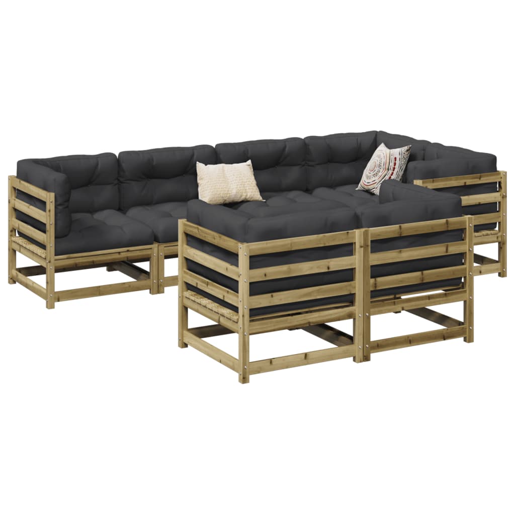 vidaXL 7-Piece Lounge Set Solid Pine Wood