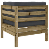 vidaXL 7-delige Loungeset met kussens massief grenenhout wasbruin
