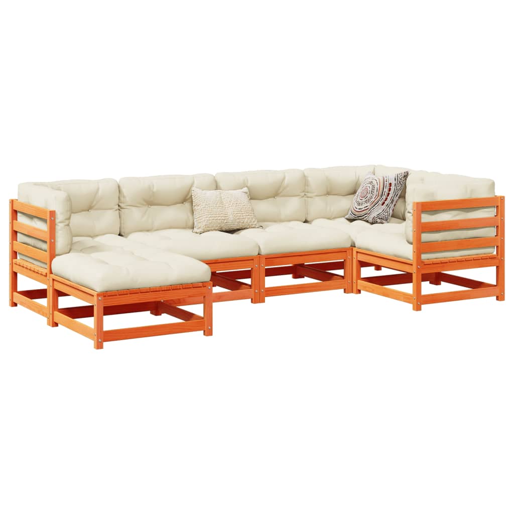 vidaXL 6-delige Loungeset massief grenenhout