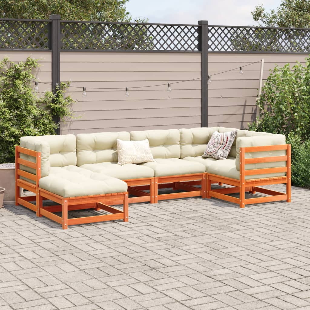 vidaXL 6-delige Loungeset massief grenenhout