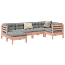 vidaXL 6-delige Loungeset met kussens massief grenenhout wasbruin