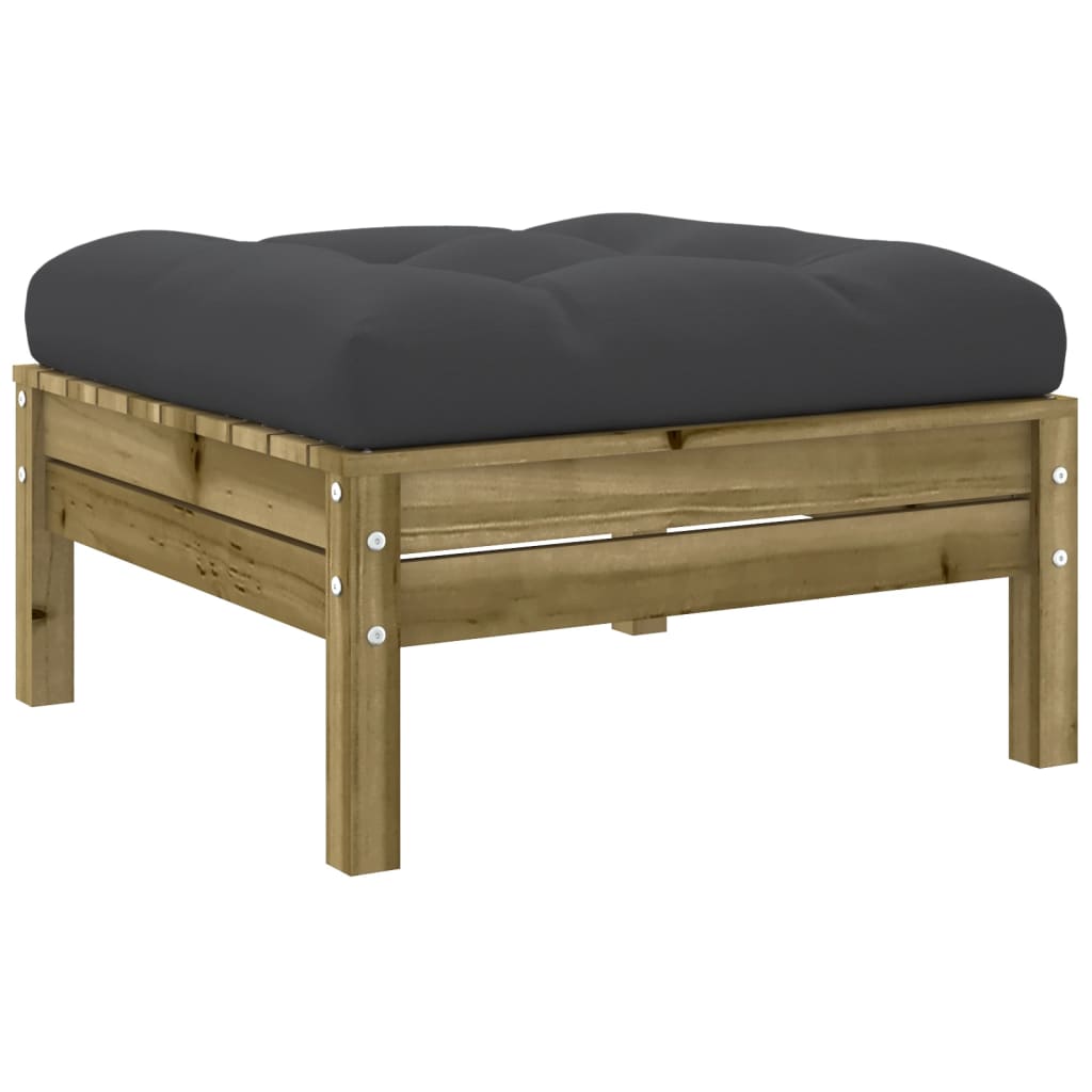 vidaXL 6-delige Loungeset met kussens massief grenenhout wasbruin