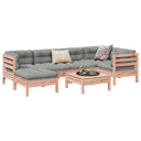 vidaXL 7-delige Loungeset met kussens massief grenenhout wasbruin