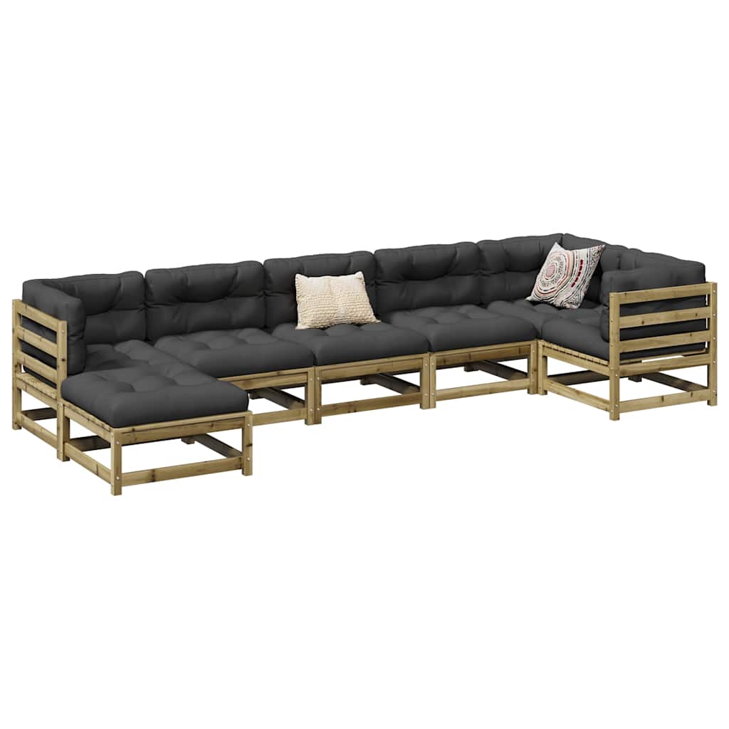 vidaXL 7-Piece Lounge Set Solid Pine Wood