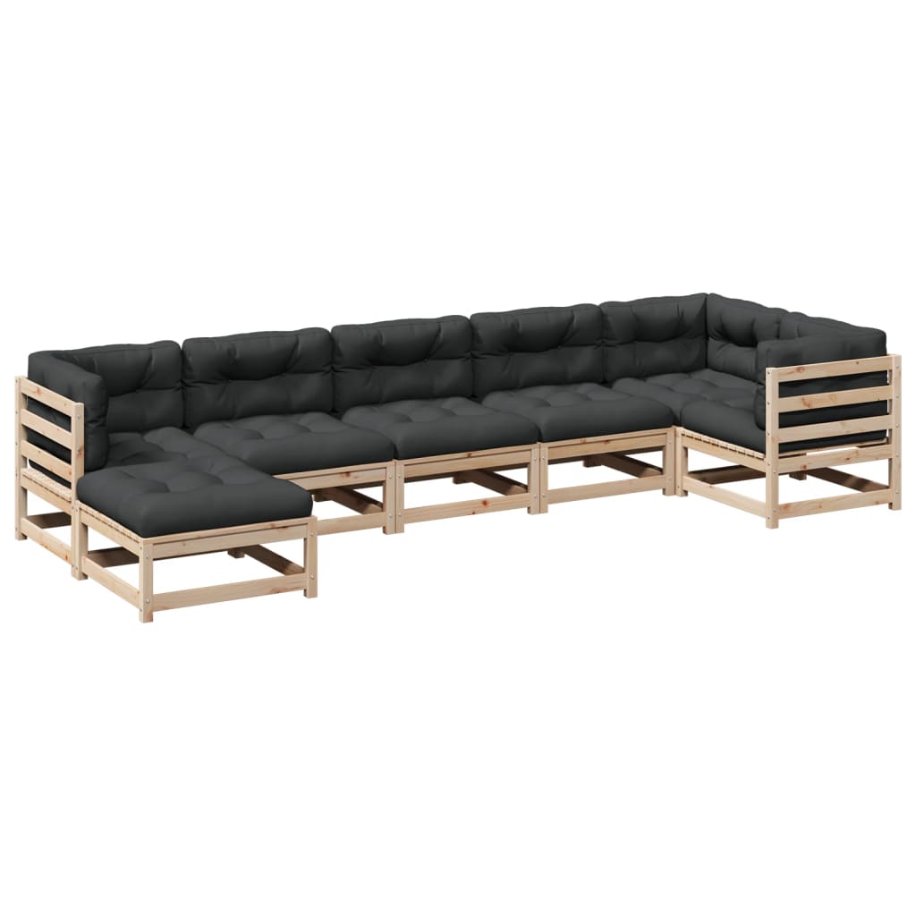vidaXL 7-Piece Lounge Set Solid Pine Wood