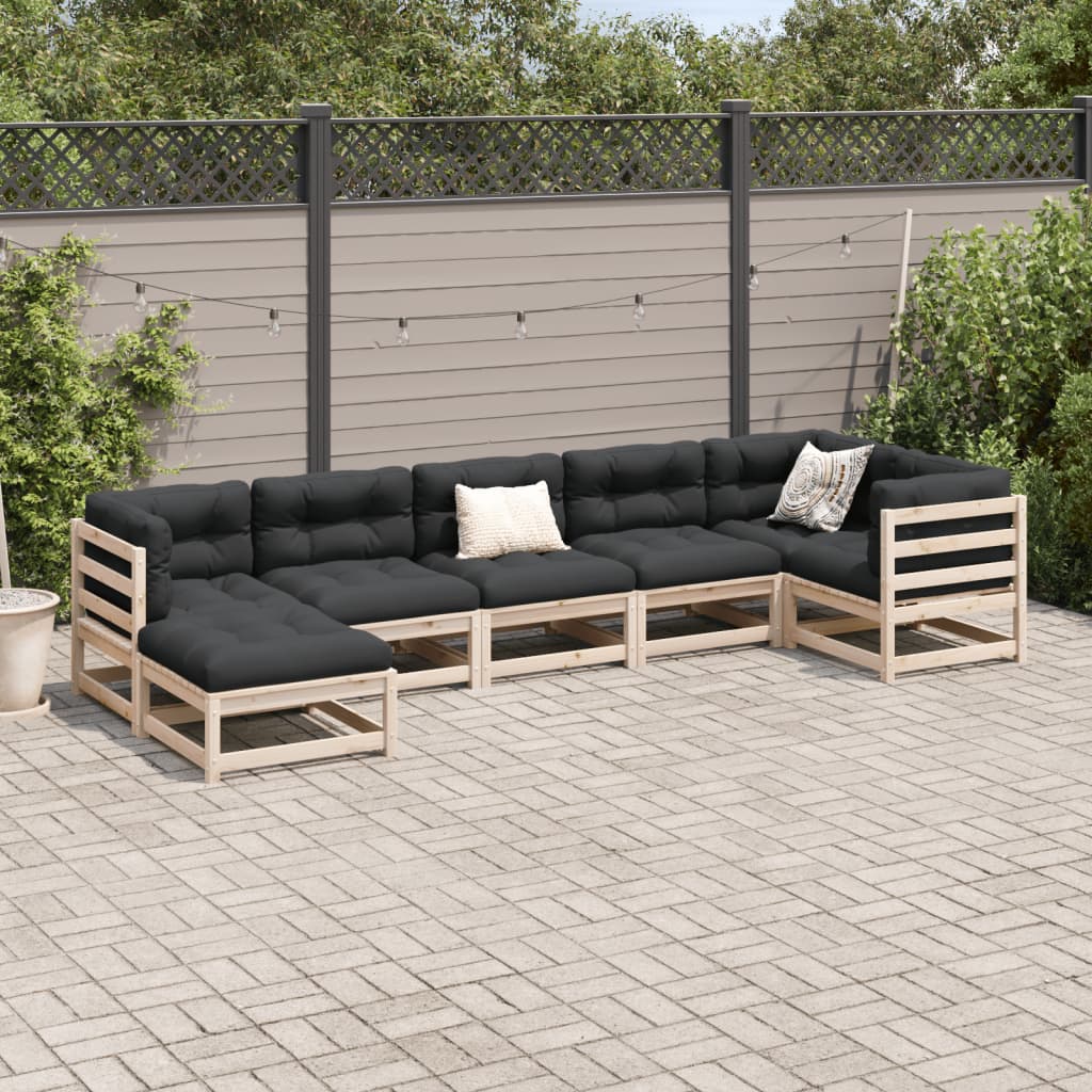 vidaXL 7-Piece Lounge Set Solid Pine Wood