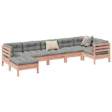 vidaXL 7-delige Loungeset met kussens massief grenenhout wasbruin