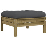 vidaXL 7-delige Loungeset met kussens massief grenenhout wasbruin