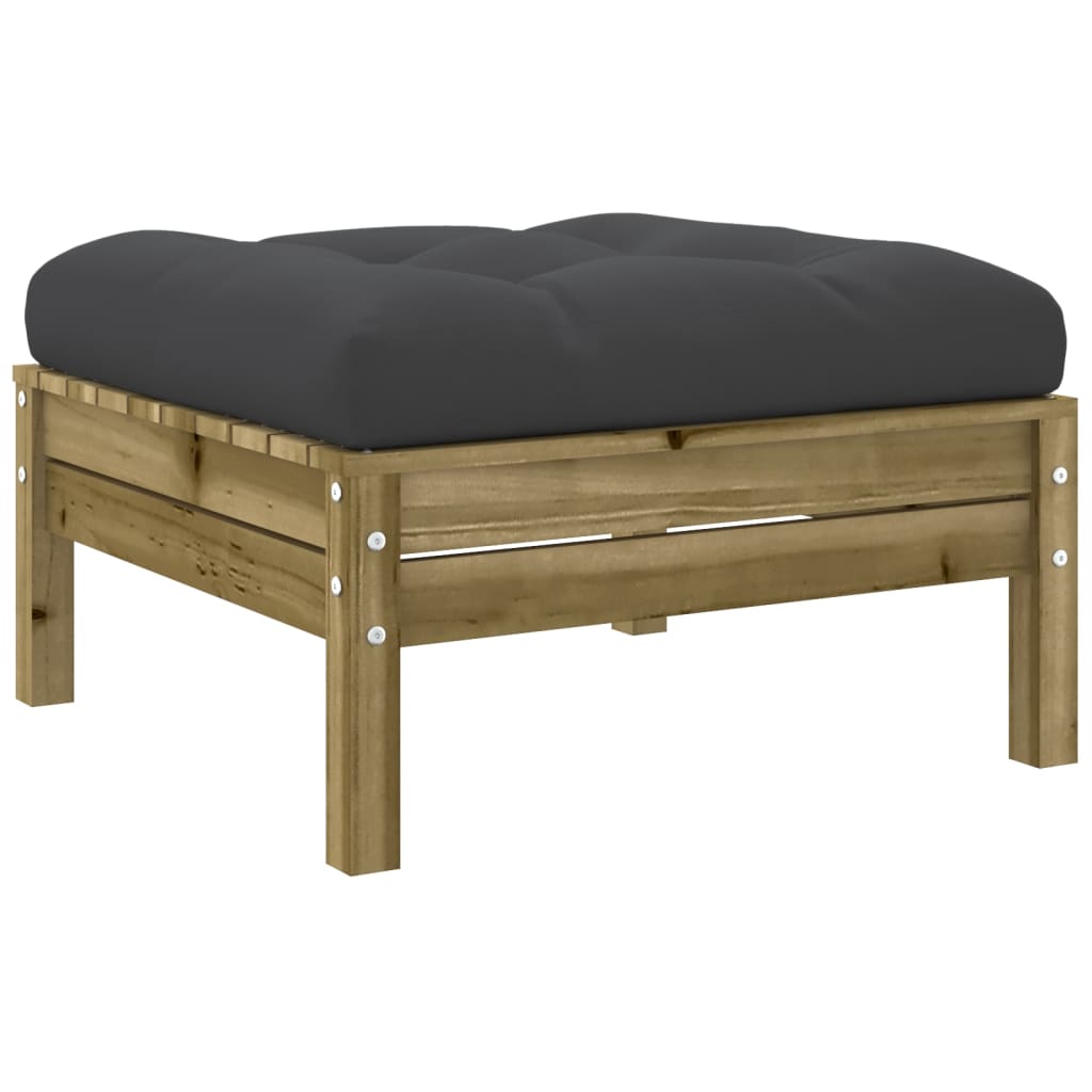 vidaXL 7-delige Loungeset met kussens massief grenenhout wasbruin