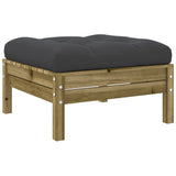 vidaXL 7-delige Loungeset met kussens massief grenenhout wasbruin