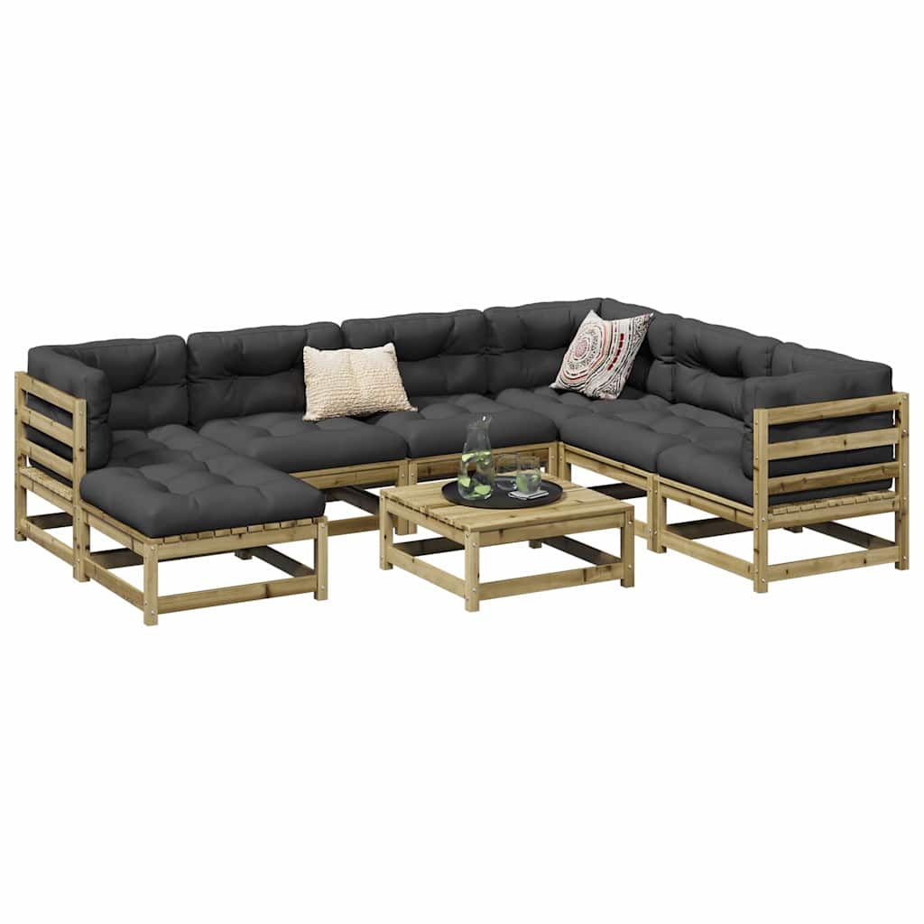 vidaXL 8-delige Loungeset massief grenenhout