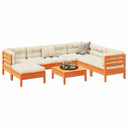 vidaXL 8-delige Loungeset met kussens massief grenenhout wasbruin