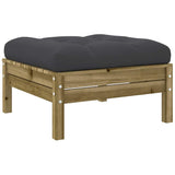 vidaXL 8-delige Loungeset met kussens massief grenenhout wasbruin