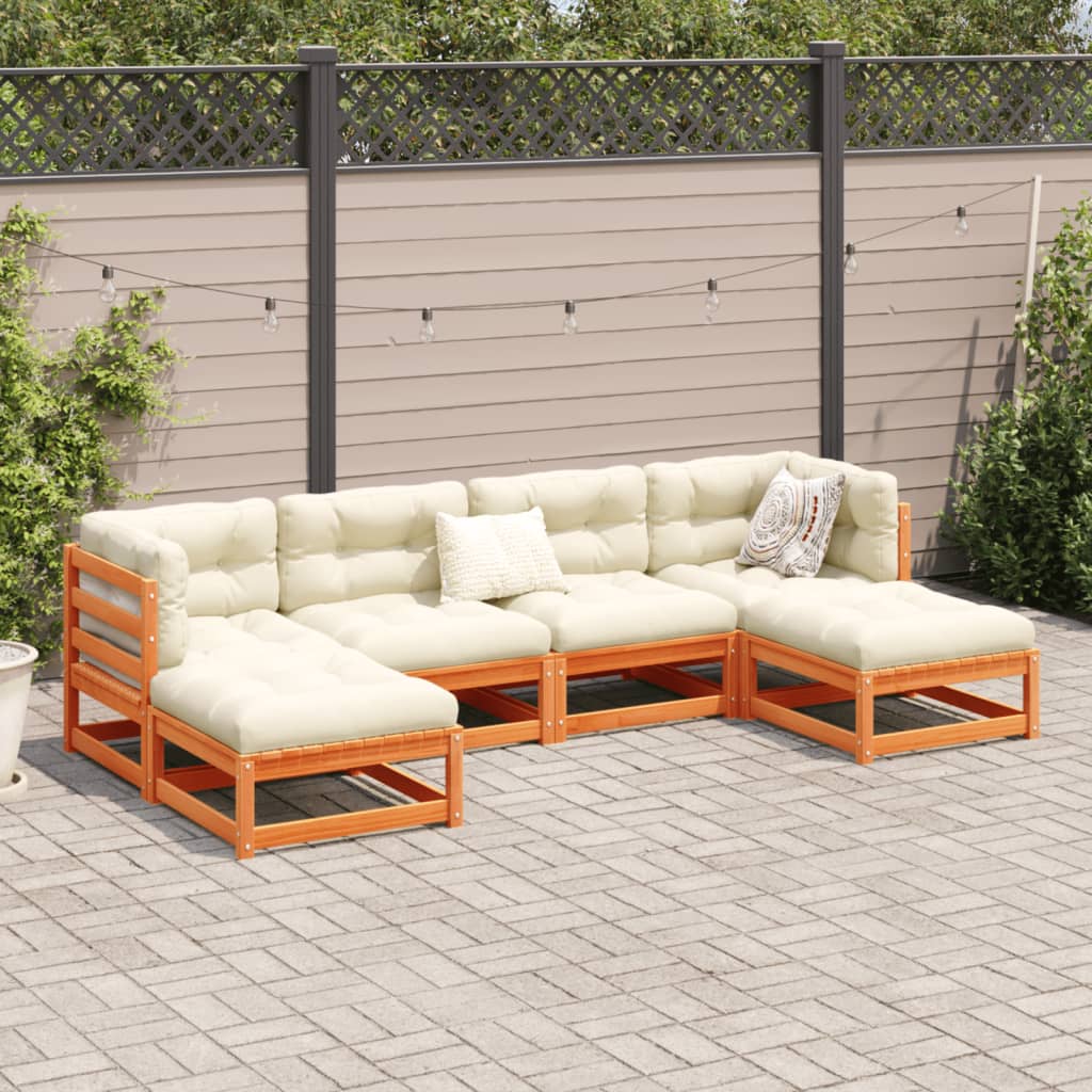 vidaXL 6-delige Loungeset massief grenenhout