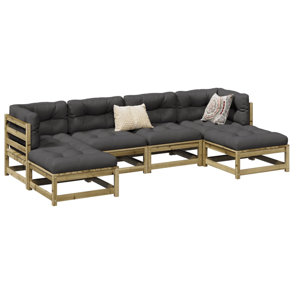vidaXL 6-delige Loungeset massief grenenhout