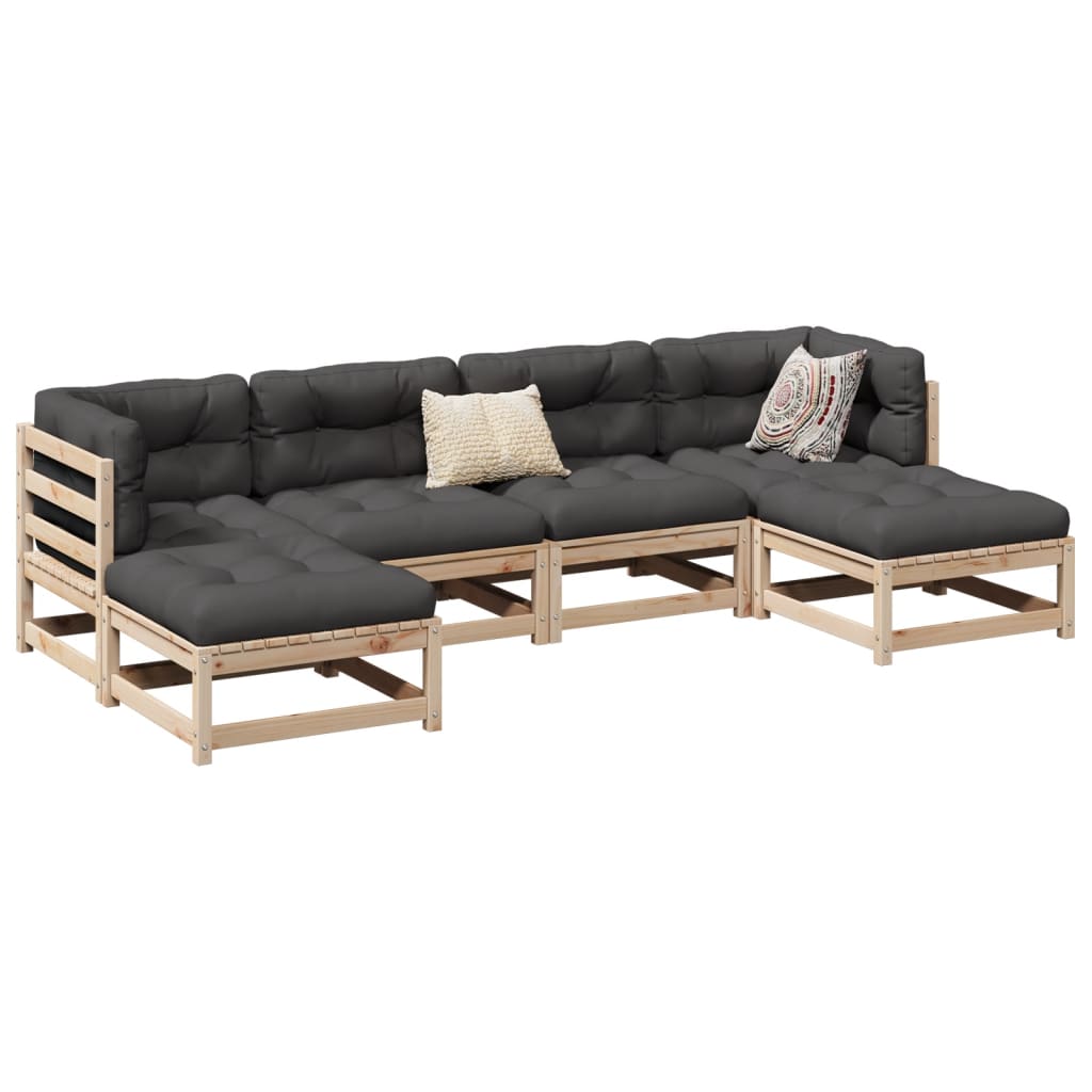 vidaXL 6-delige Loungeset massief grenenhout