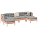 vidaXL 6-delige Loungeset met kussens massief grenenhout wasbruin