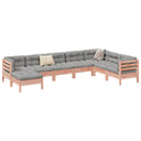 vidaXL 8-delige Loungeset met kussens massief grenenhout wasbruin