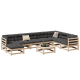 vidaXL 9-piece Outdoor Lounge Set Solid Pine Wood