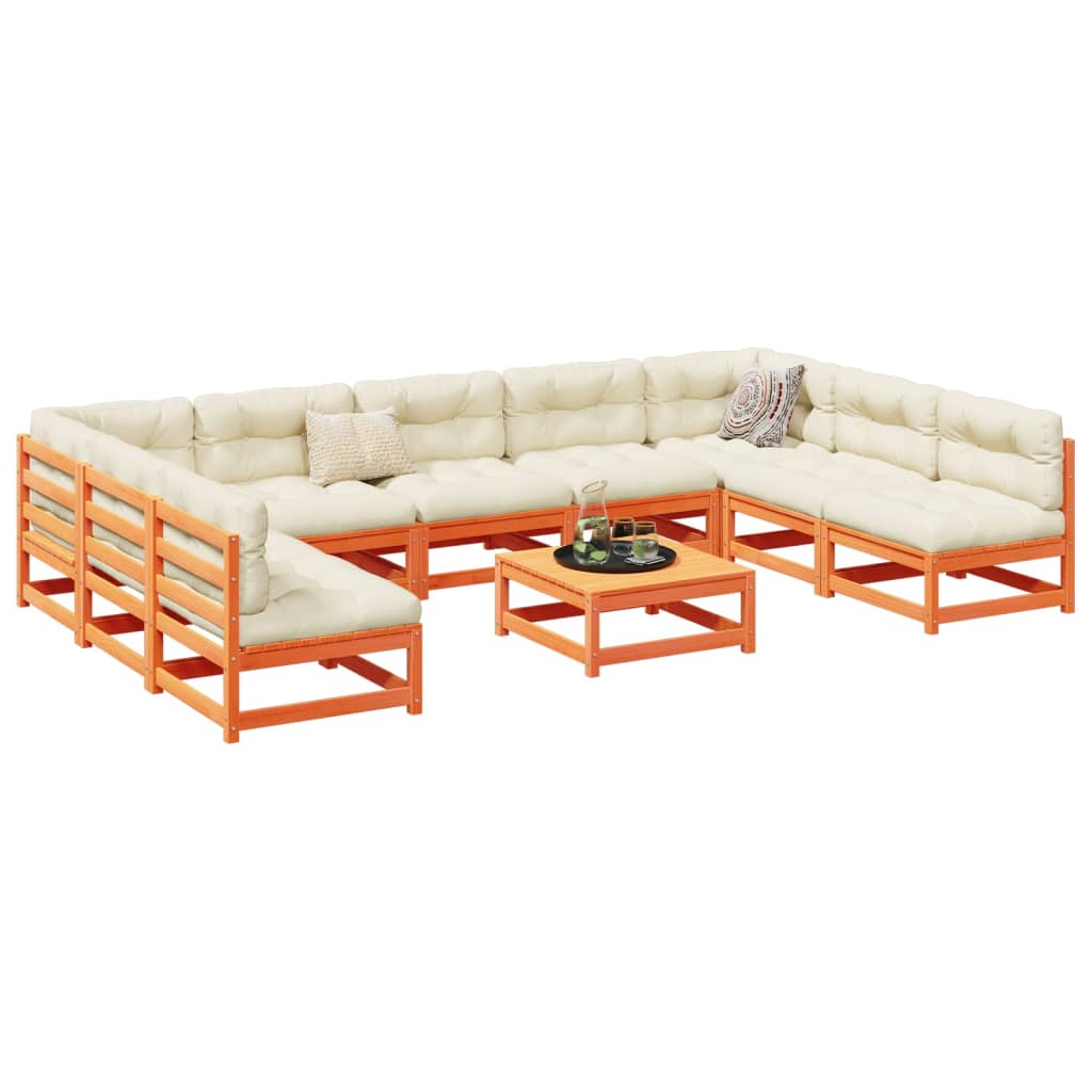 vidaXL 10-delige Loungeset massief grenenhout