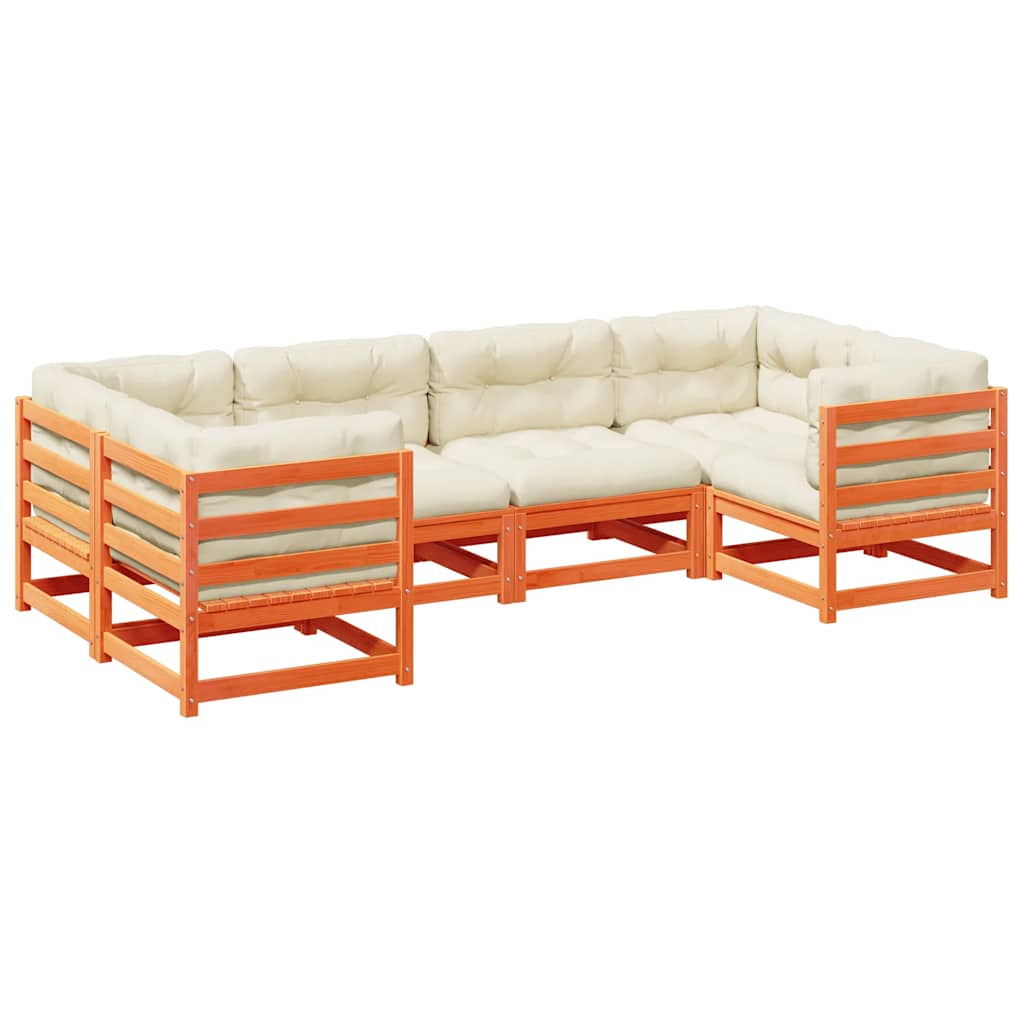vidaXL 6-Piece Lounge Set Solid Pine Wood