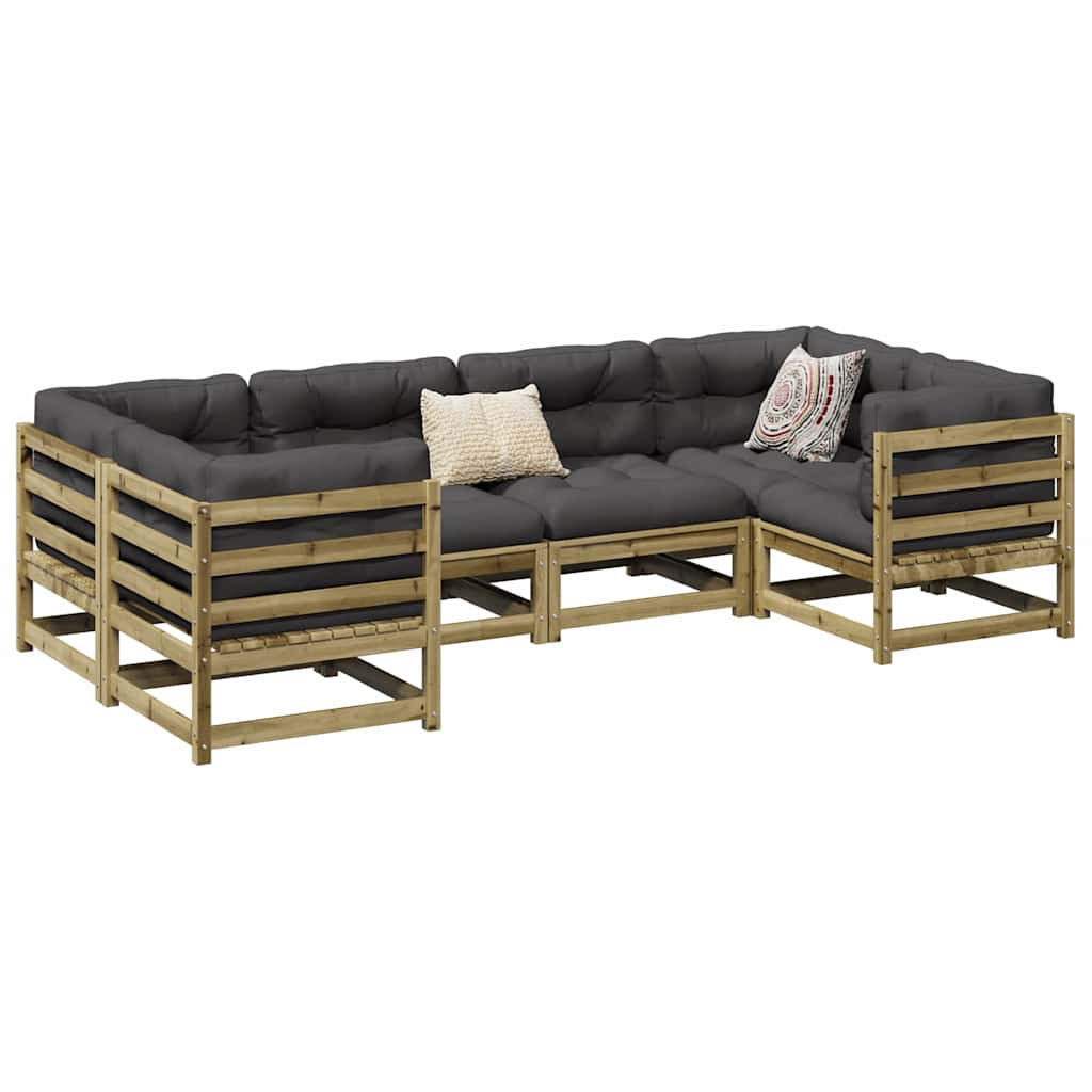 vidaXL 6-Piece Lounge Set Solid Pine Wood