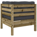 vidaXL 6-delige Loungeset met kussens massief grenenhout wasbruin