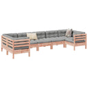 vidaXL 7-delige Loungeset met kussens massief grenenhout wasbruin