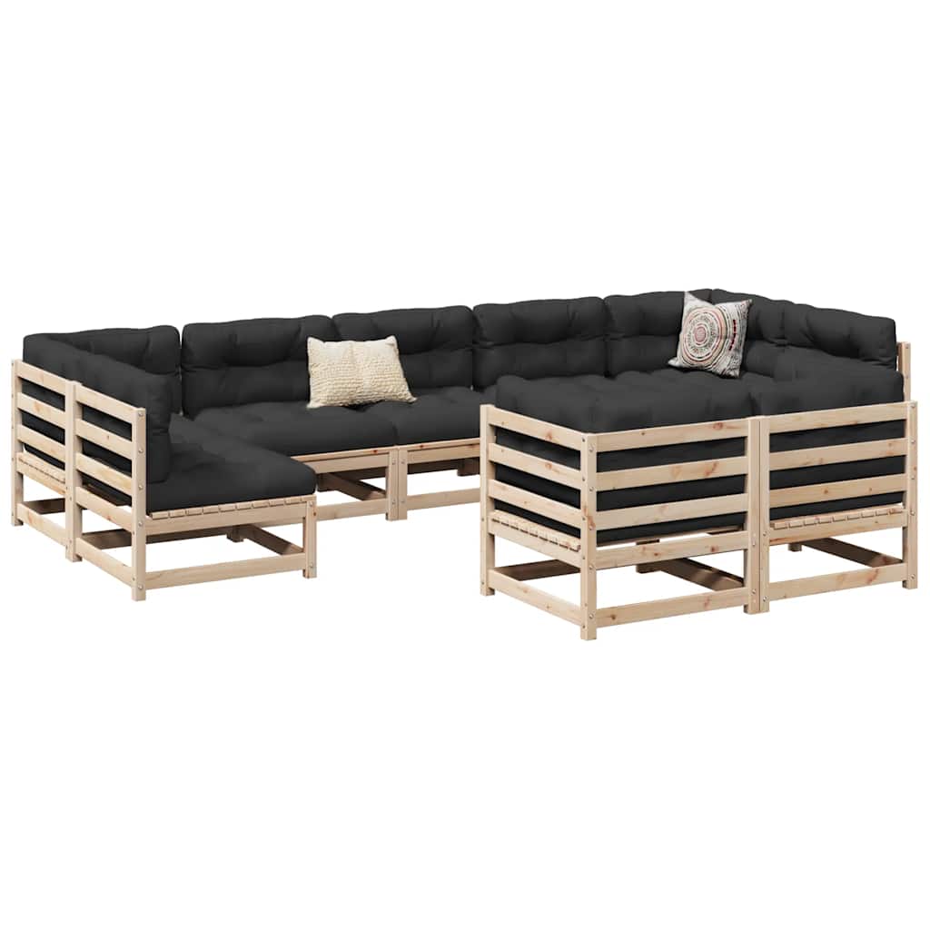 vidaXL 9-delige Loungeset massief grenenhout