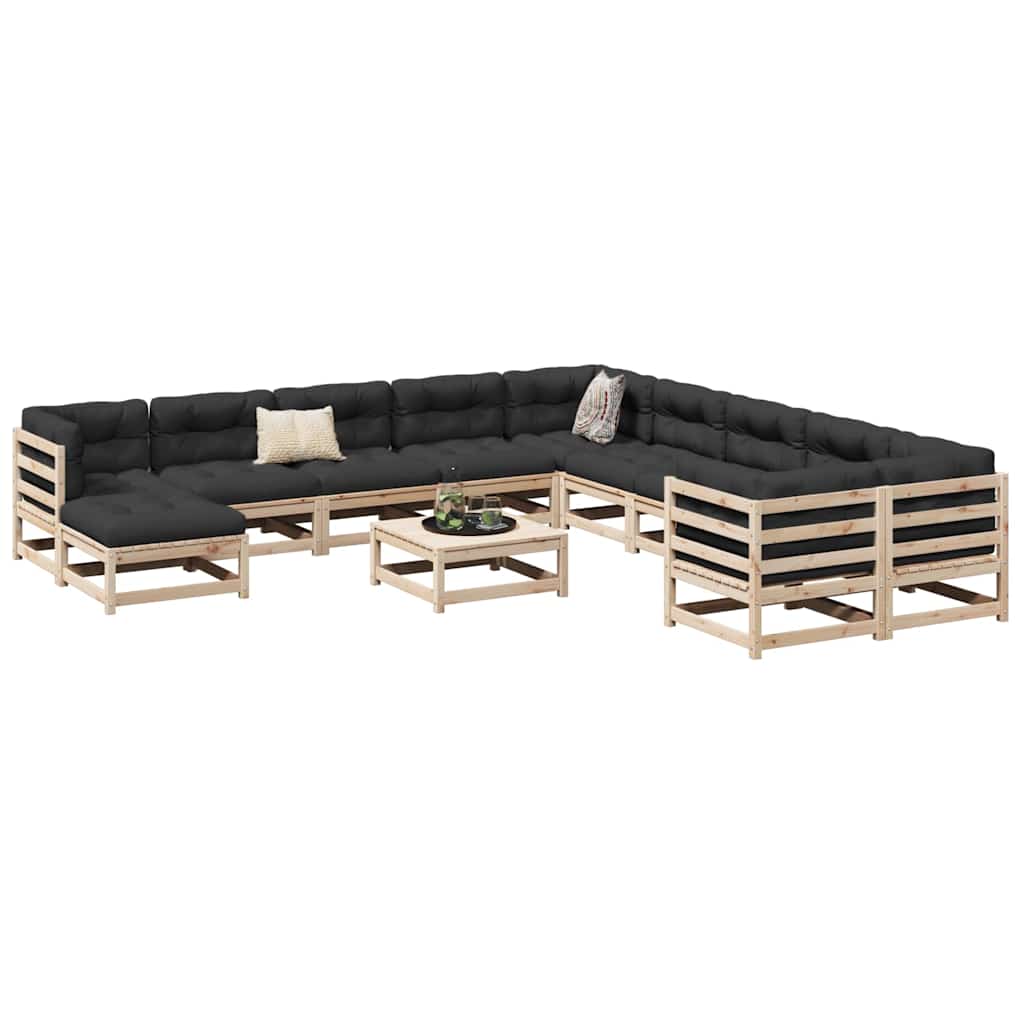 vidaXL 12-delige Loungeset massief grenenhout