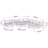 vidaXL 12-delige Loungeset massief grenenhout