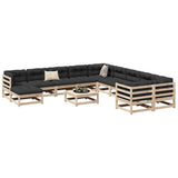 vidaXL 12-delige Loungeset massief grenenhout