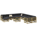 vidaXL 12-delige Loungeset massief grenenhout