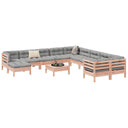 vidaXL 12-delige Loungeset met kussens massief grenenhout wasbruin