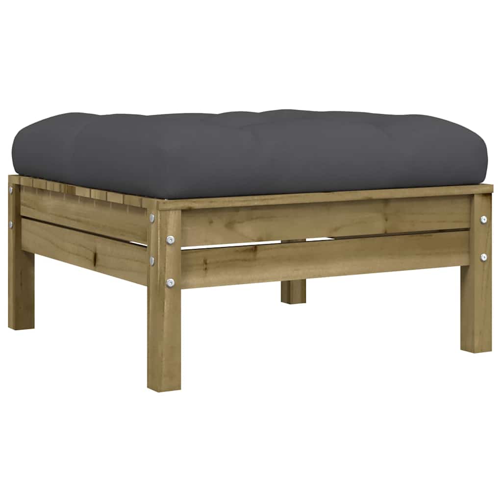 vidaXL 12-delige Loungeset met kussens massief grenenhout wasbruin
