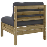 vidaXL 12-delige Loungeset met kussens massief grenenhout wasbruin