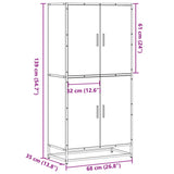 vidaXL Hoge kast 68x35x139 cm bewerkt hout grijs sonoma eikenkleurig