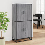 vidaXL Hoge kast 68x35x139 cm bewerkt hout grijs sonoma eikenkleurig