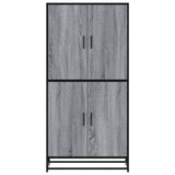 vidaXL Hoge kast 68x35x139 cm bewerkt hout grijs sonoma eikenkleurig