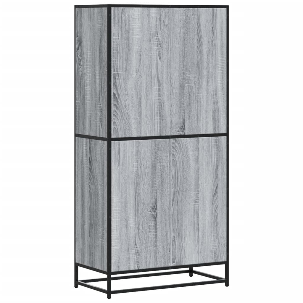 vidaXL Hoge kast 68x35x139 cm bewerkt hout grijs sonoma eikenkleurig
