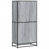vidaXL Hoge kast 68x35x139 cm bewerkt hout grijs sonoma eikenkleurig
