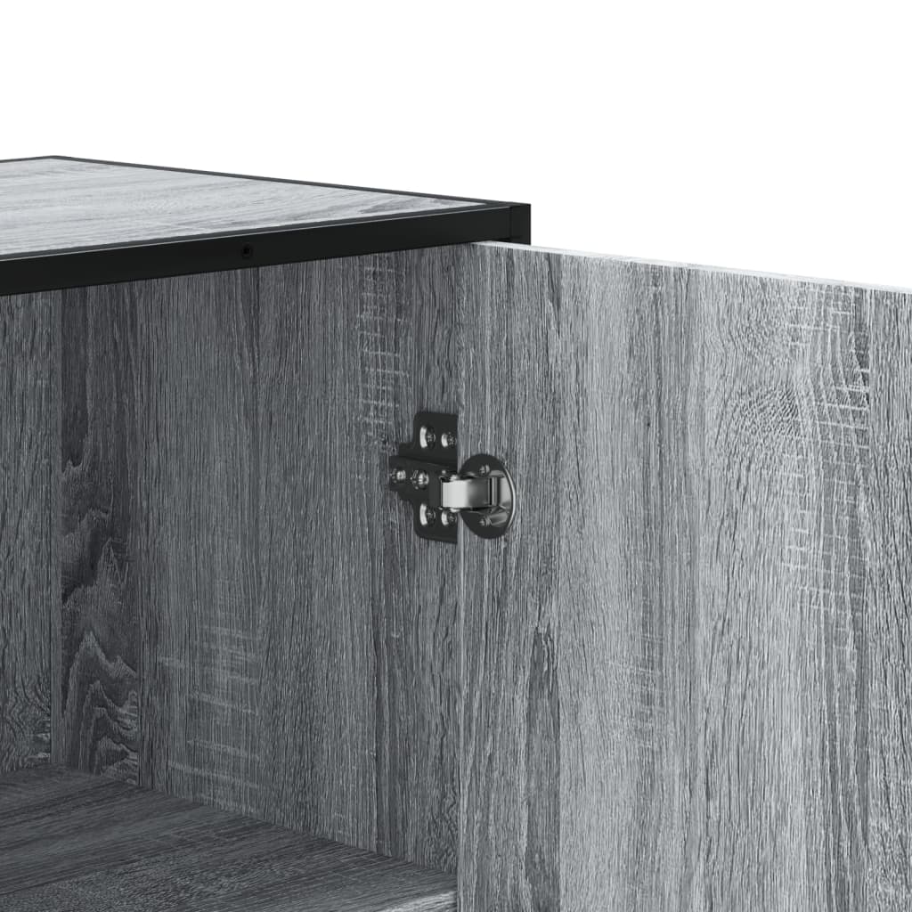 vidaXL Hoge kast 68x35x139 cm bewerkt hout grijs sonoma eikenkleurig