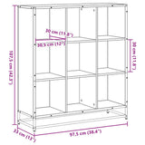 vidaXL Boekenkast 97,5x33x107,5 cm bewerkt hout en metaal zwart