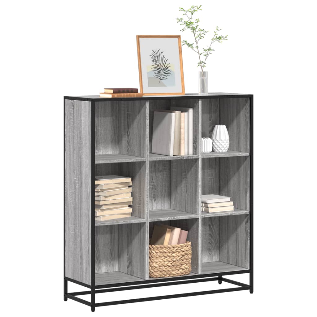 vidaXL Boekenkast 97,5x33x107,5 cm bewerkt hout en metaal zwart