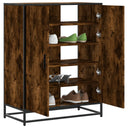vidaXL Schoenenkast 75x38x97,5 cm bewerkt hout en metaal sonoma eiken