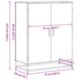 vidaXL Schoenenkast 75x38x97,5 cm bewerkt hout en metaal sonoma eiken