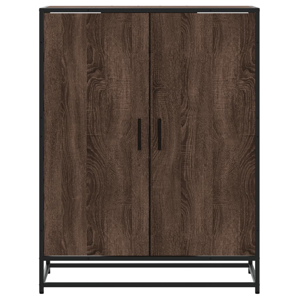 vidaXL Schoenenkast 75x38x97,5 cm bewerkt hout en metaal sonoma eiken